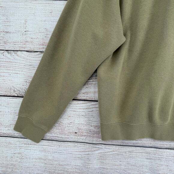 Nike AIR Rally Crew Sweatshirt Womens Small Green Side Zip Big Swoosh Logo - Picture 6 of 12